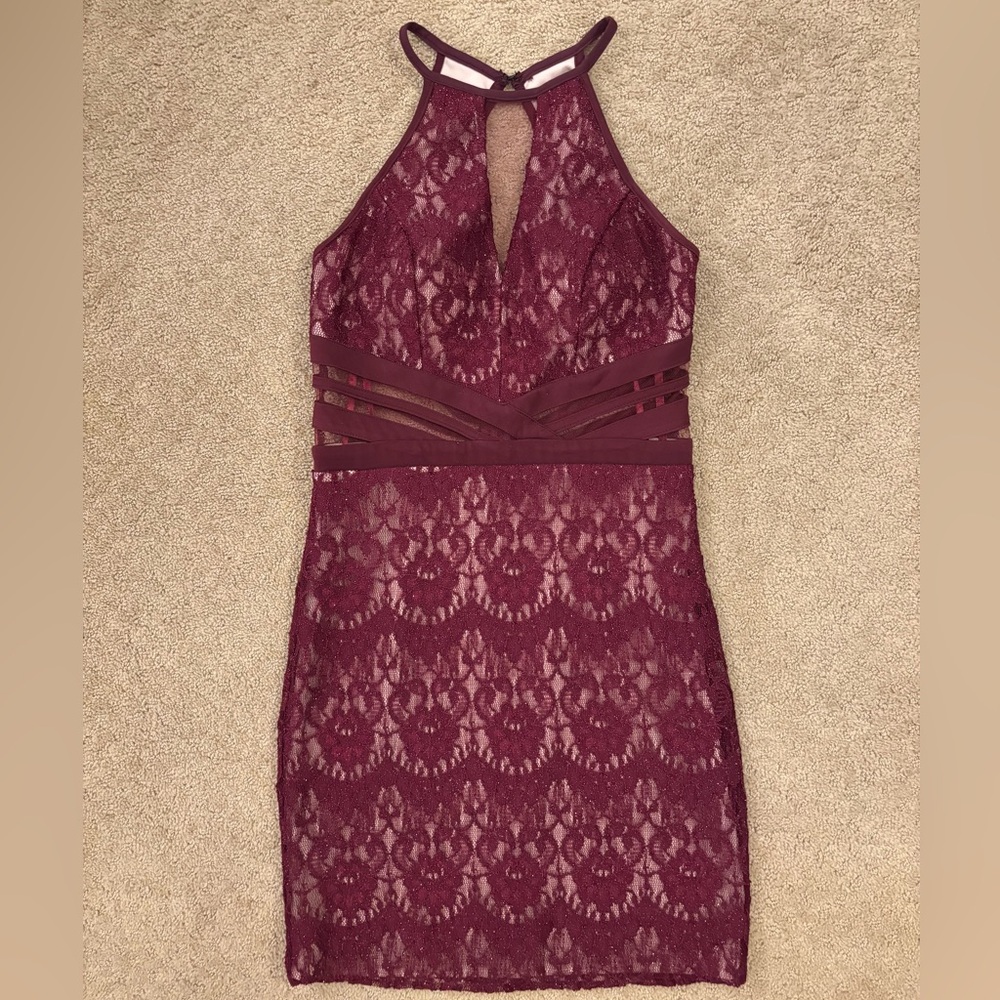Burgundy Dress with Subtle Sparkles